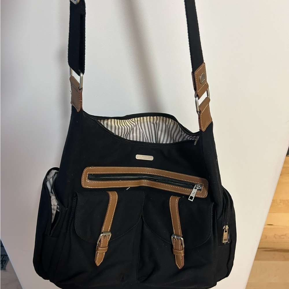 Little Unicorn brand Stylish Black and Brown Diaper Bag